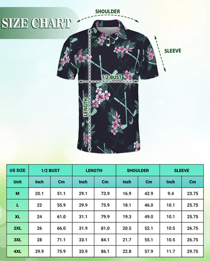 Golf Tropical Polo Shirt, Floral Fairway Print | Azhawaiian