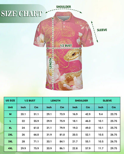 Snake Floral Polo Shirt, Gold Serpent Print | Azhawaiian