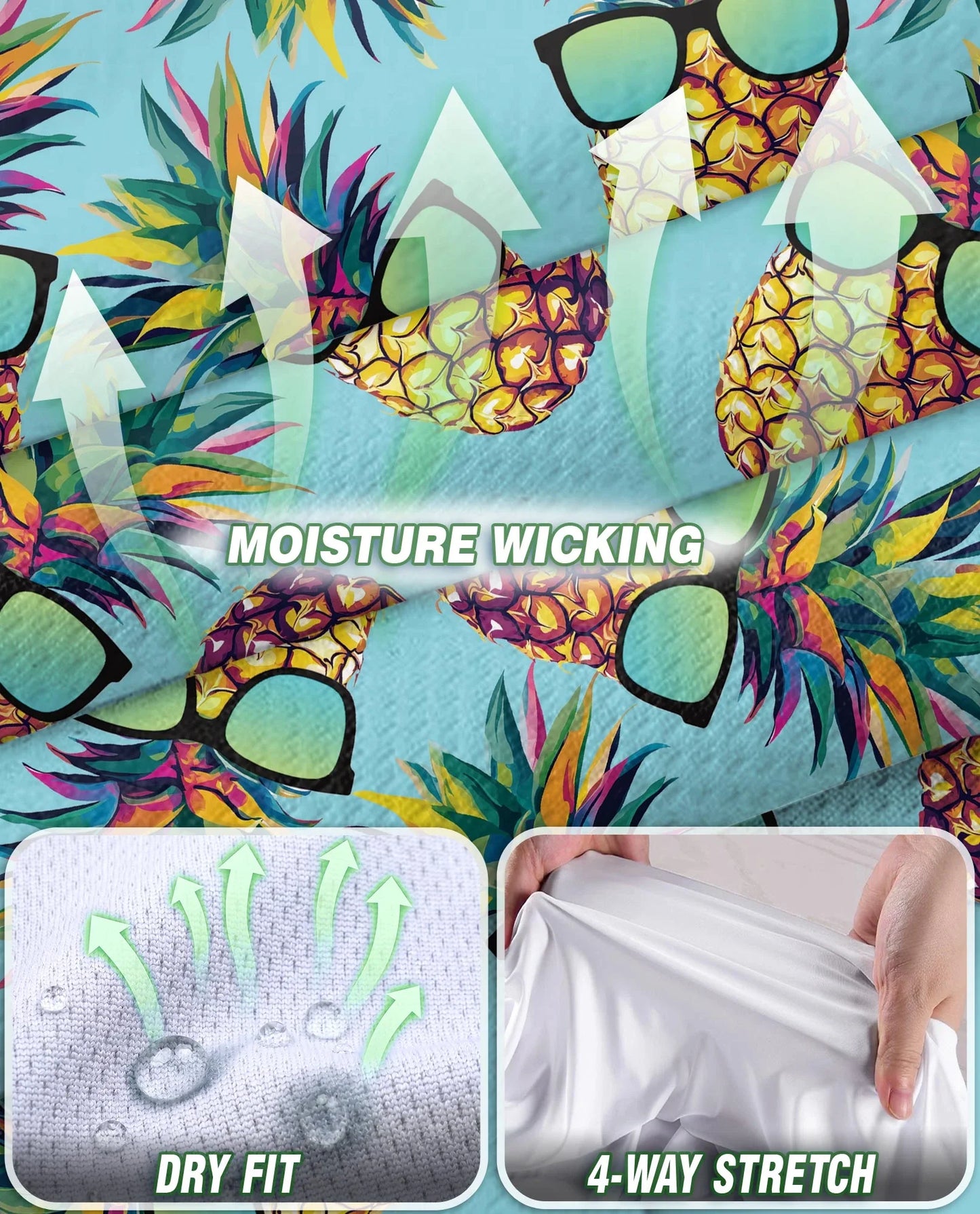 Pineapple Wearing Sunglasses Tropical Sleeveless Polo Shirt for Women | Azhawaiian