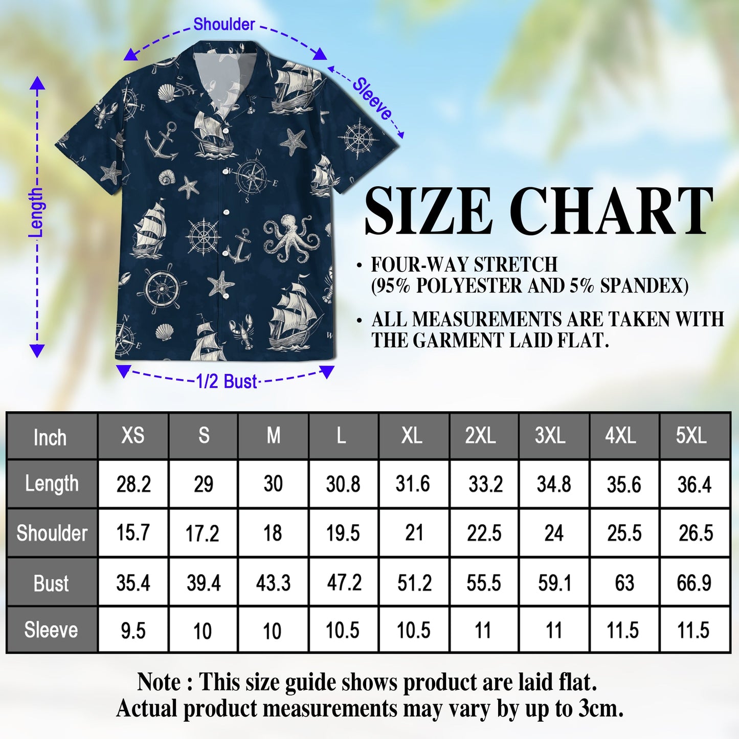 Tropical Anchor Hawaiian Shirt for Men, Button Down Aloha Shirt - Azhawaiian