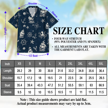 Tropical Anchor Hawaiian Shirt for Men, Button Down Aloha Shirt - Azhawaiian
