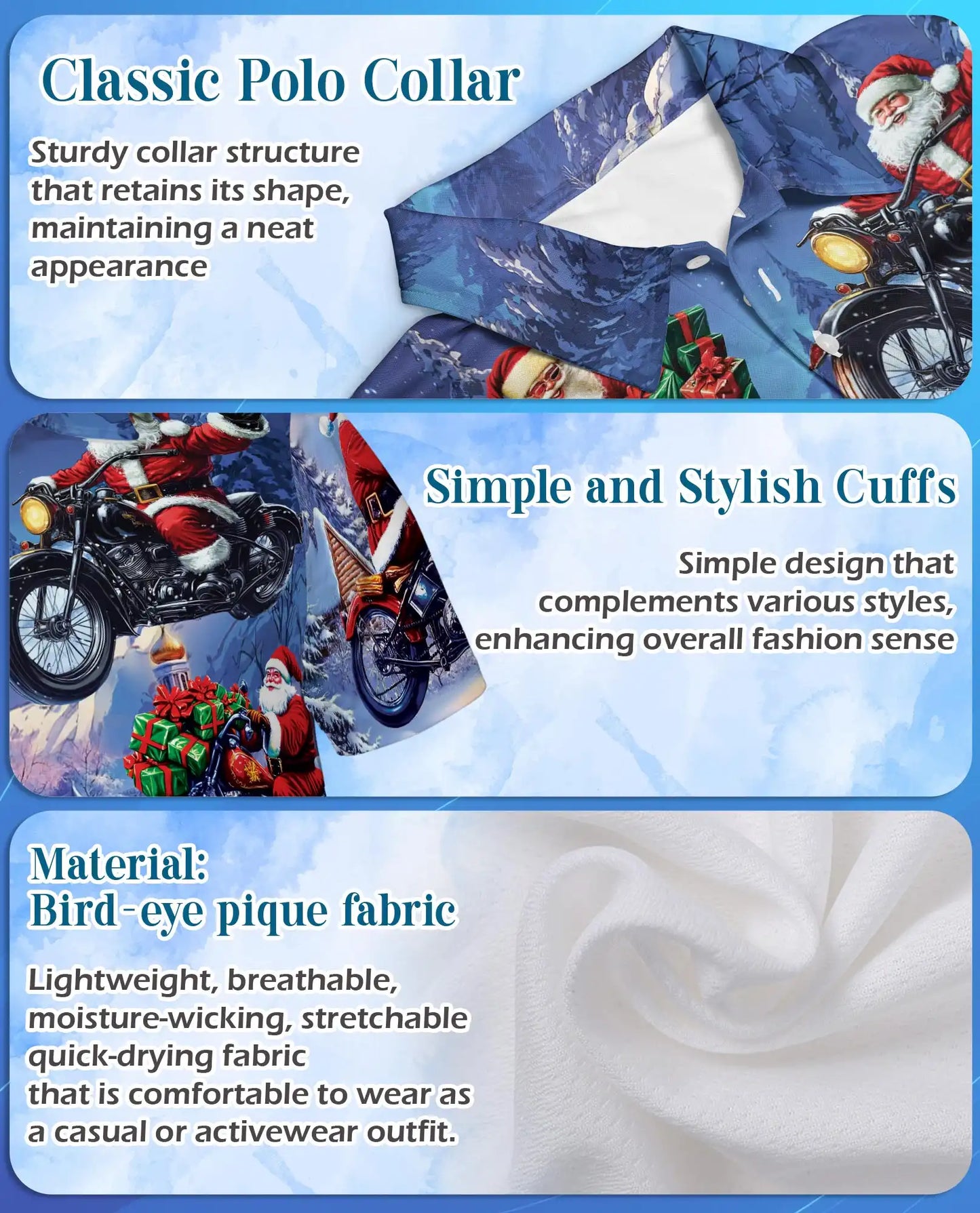 Driving with Santa Claus Polo Shirt for Men, Christmas Holiday Fun | Azhawaiian