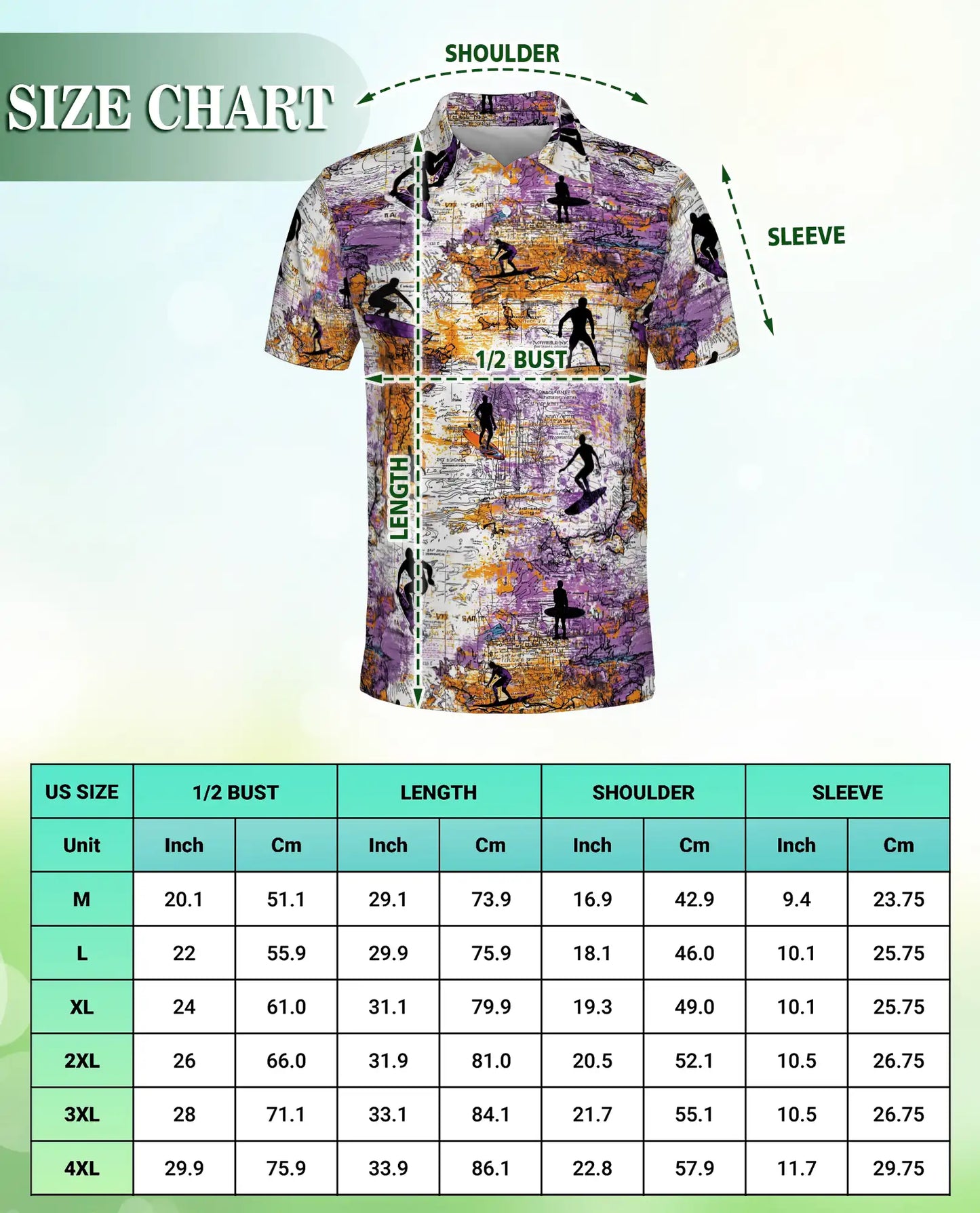 Surfing Map 3D Polo Shirt for Men | Azhawaiian
