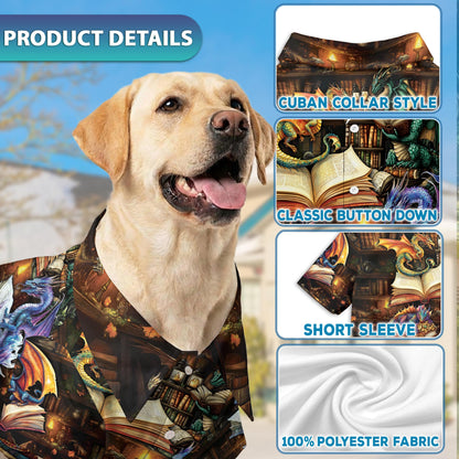Dragon Book Matching Dog Owner Hawaiian Shirts, Funny Pet Aloha Shirt for Beach Vacation - Azhawaiian