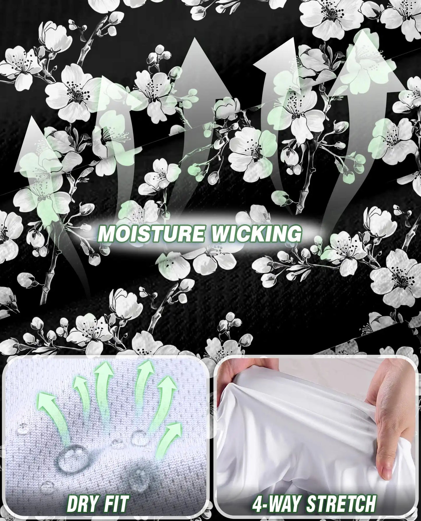 Monochrome Floral Sleeveless Polo Shirt for Women | Azhawaiian