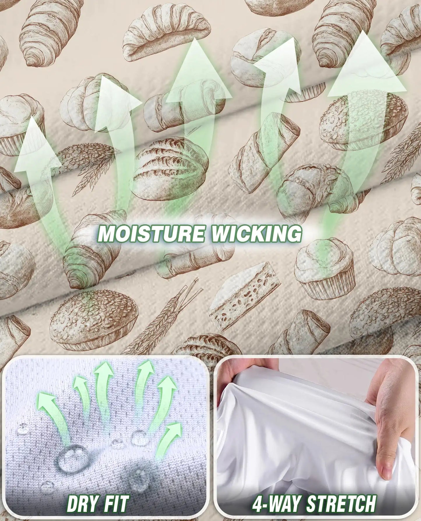 Pastry Pattern Sleeveless Polo Shirt for Women, Cute Bakery Food Style