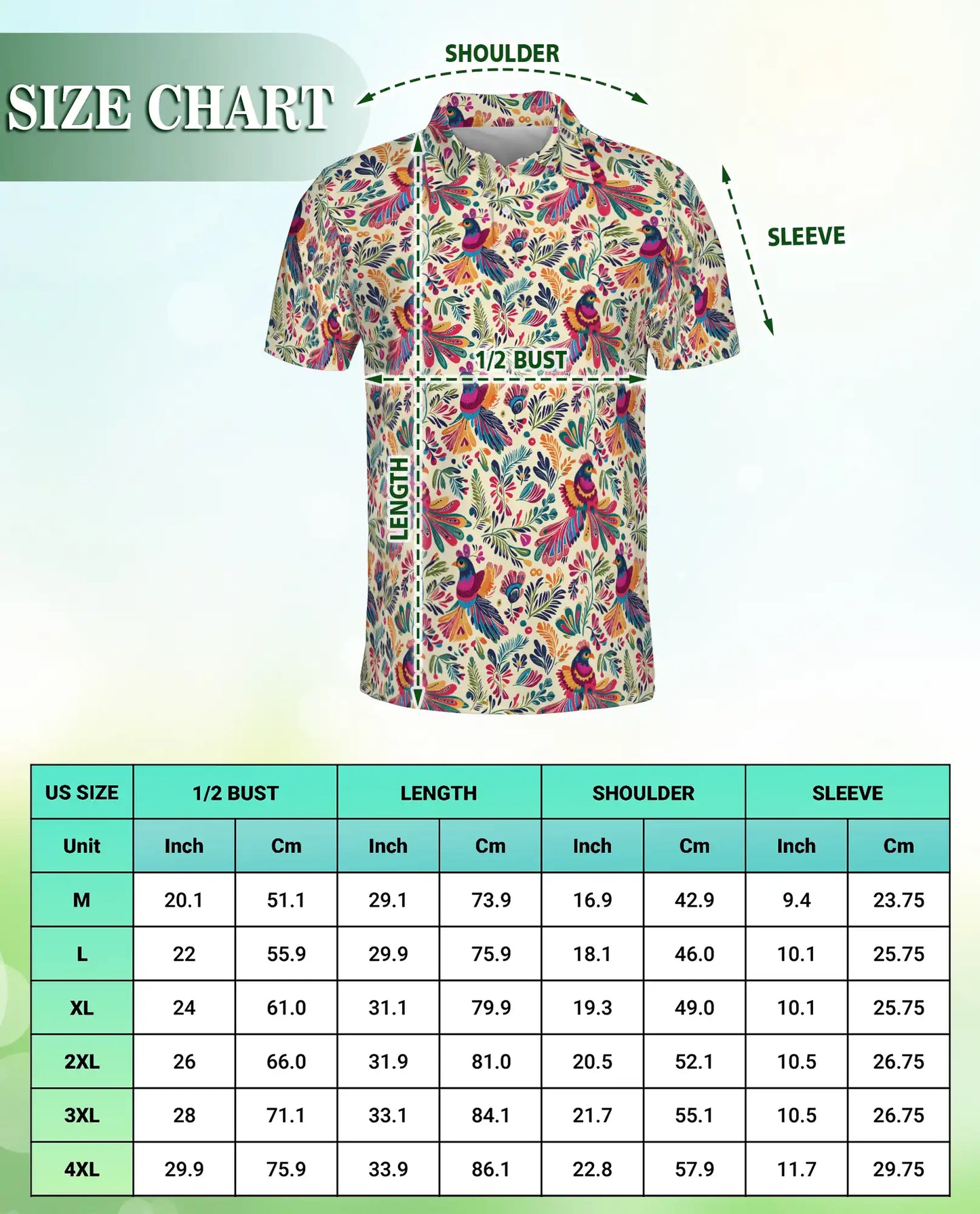 Colorful Bird Floral Polo Shirt, Tropical Pattern | Azhawaiian
