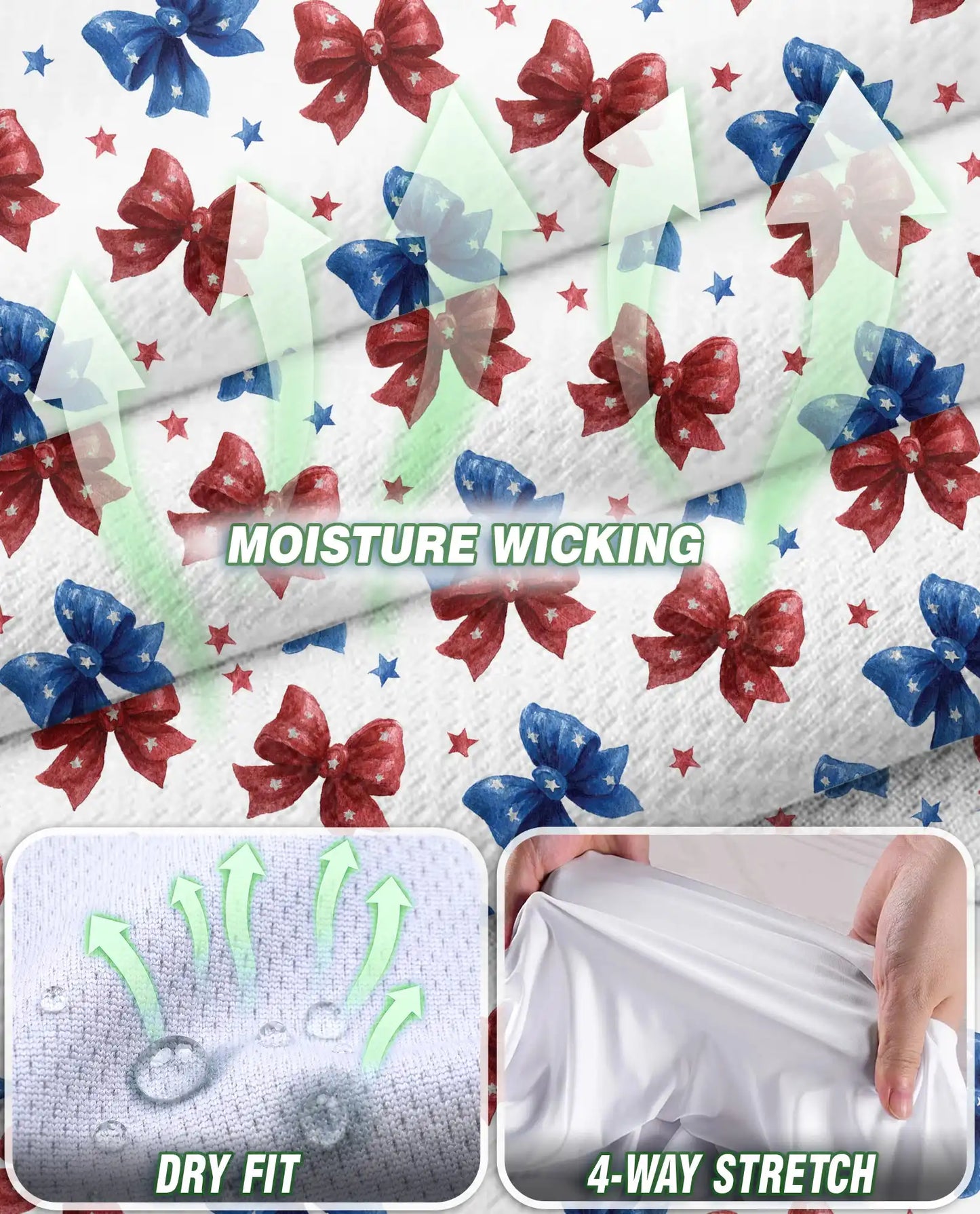 Patriotic Bow Print Sleeveless Polo Shirt for Women | Azhawaiian