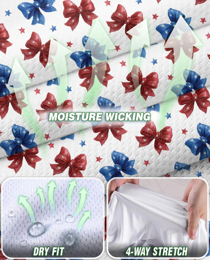 Patriotic Bow Print Sleeveless Polo Shirt for Women | Azhawaiian