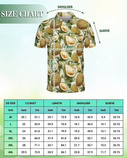 Durian Polo Shirt, Tropical Fruit Print | Azhawaiian