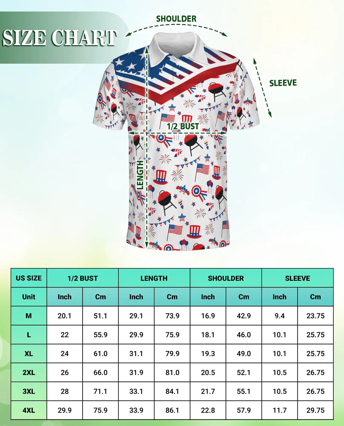 4th of July BBQ Hawaiian Polo Shirt for Men Patriotic American Flag Cookout Party Shirt | Azhawaiian