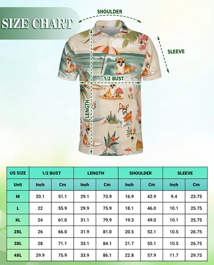 Corgi Hawaiian Polo Shirt | Azhawaiian