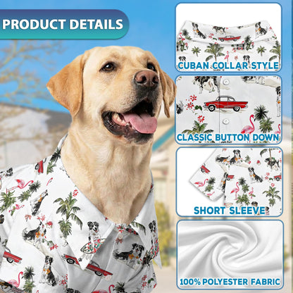 Tropical Australian Shepherd Matching Dog Owner Hawaiian Shirts, Funny Pet Aloha Shirt for Beach Vacation - Azhawaiian