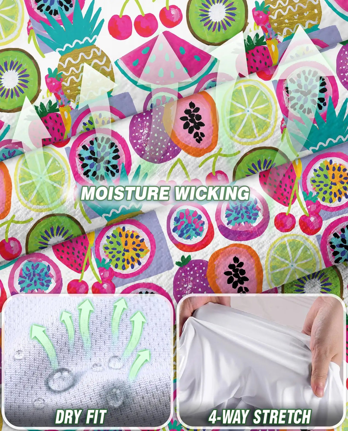 Mixed Fruit Print Sleeveless Polo Shirt for Women | Azhawaiian
