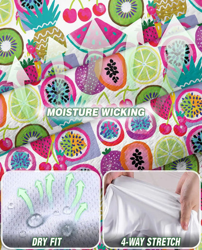 Mixed Fruit Print Sleeveless Polo Shirt for Women | Azhawaiian