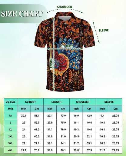 Colorful Turkey Fall 3D Polo Shirt for Men | Azhawaiian