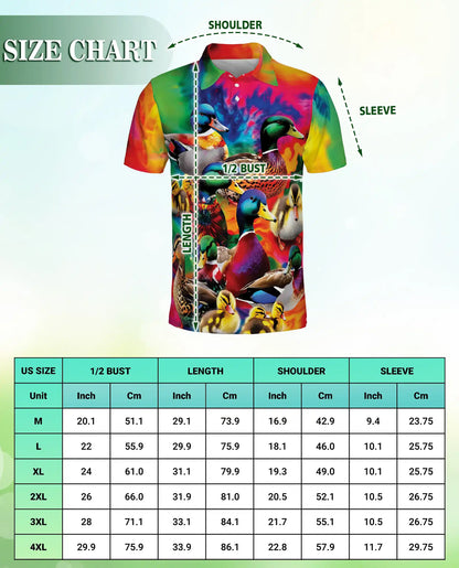Mallard Duck Polo Shirt for Men- Colorful Duck Hunting Shirt | Azhawaiian
