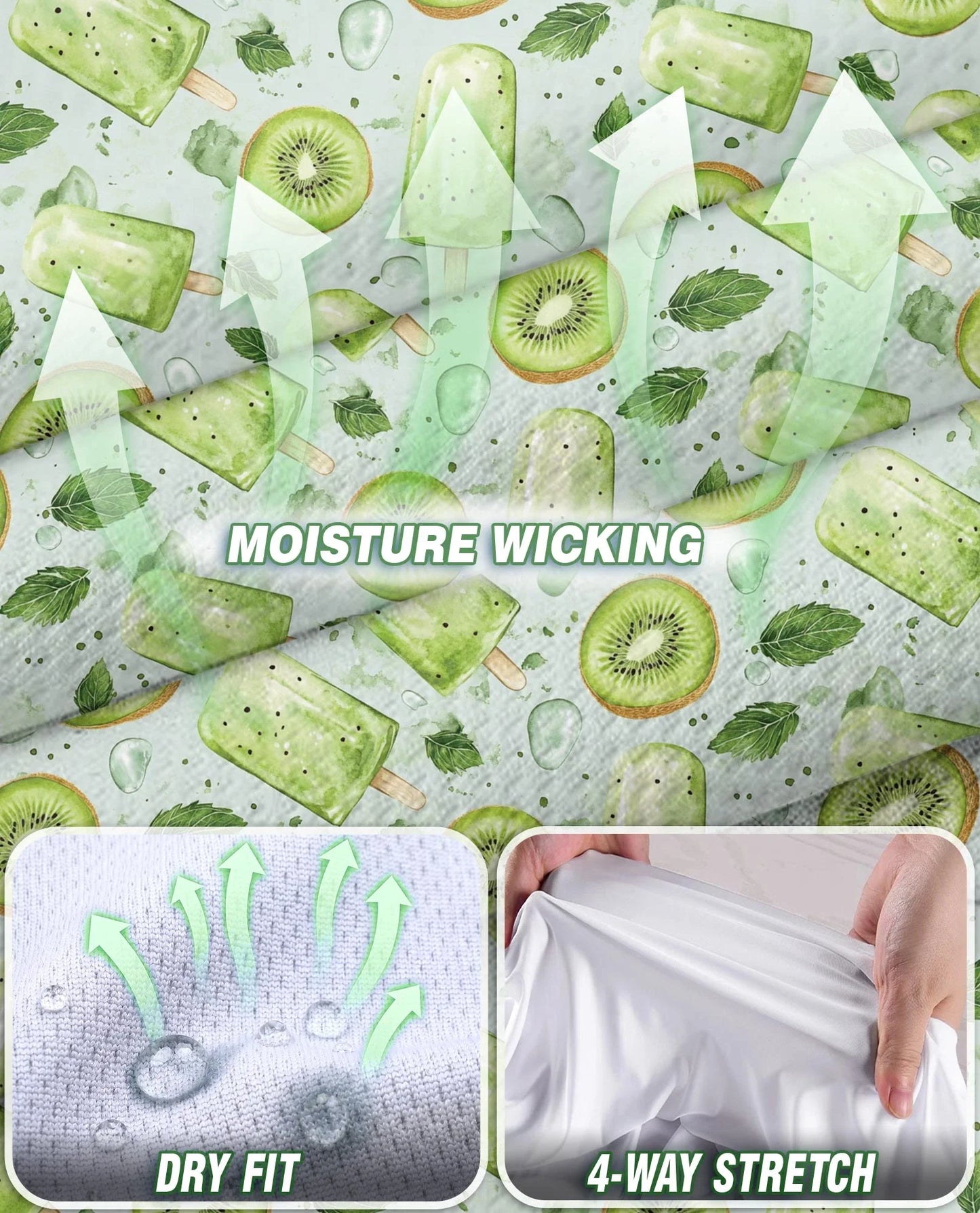 Kiwi Ice Cream Sleeveless Polo Shirt for Women, Cute Fruit Summer Style | Azhawaiian