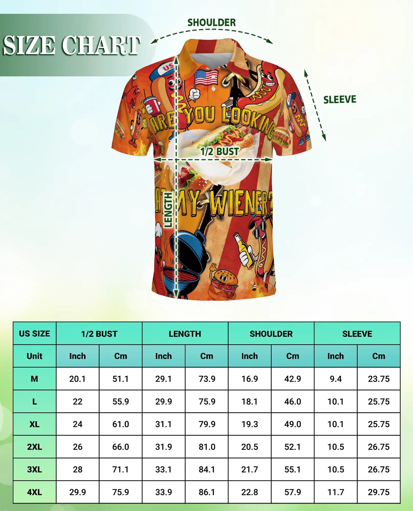 Funny Hot Dog Polo Shirt - Patriotic BBQ Party Style | Azhawaiian