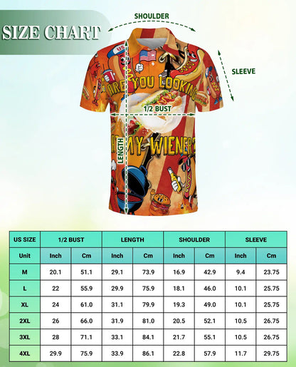Funny Hot Dog Polo Shirt - Patriotic BBQ Party Style | Azhawaiian