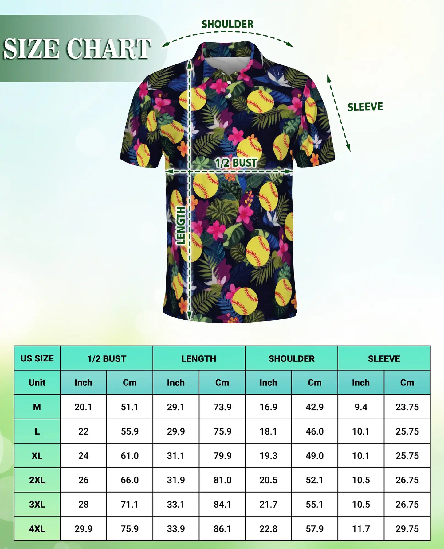 Softball Hawaiian 3D Polo Shirt for Men | Azhawaiian