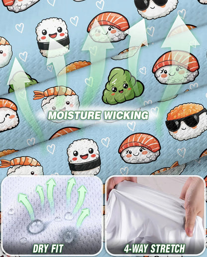 Kawaii Japanese Sushi Sleeveless Polo Shirt for Women, Cute Food Style | Azhawaiian