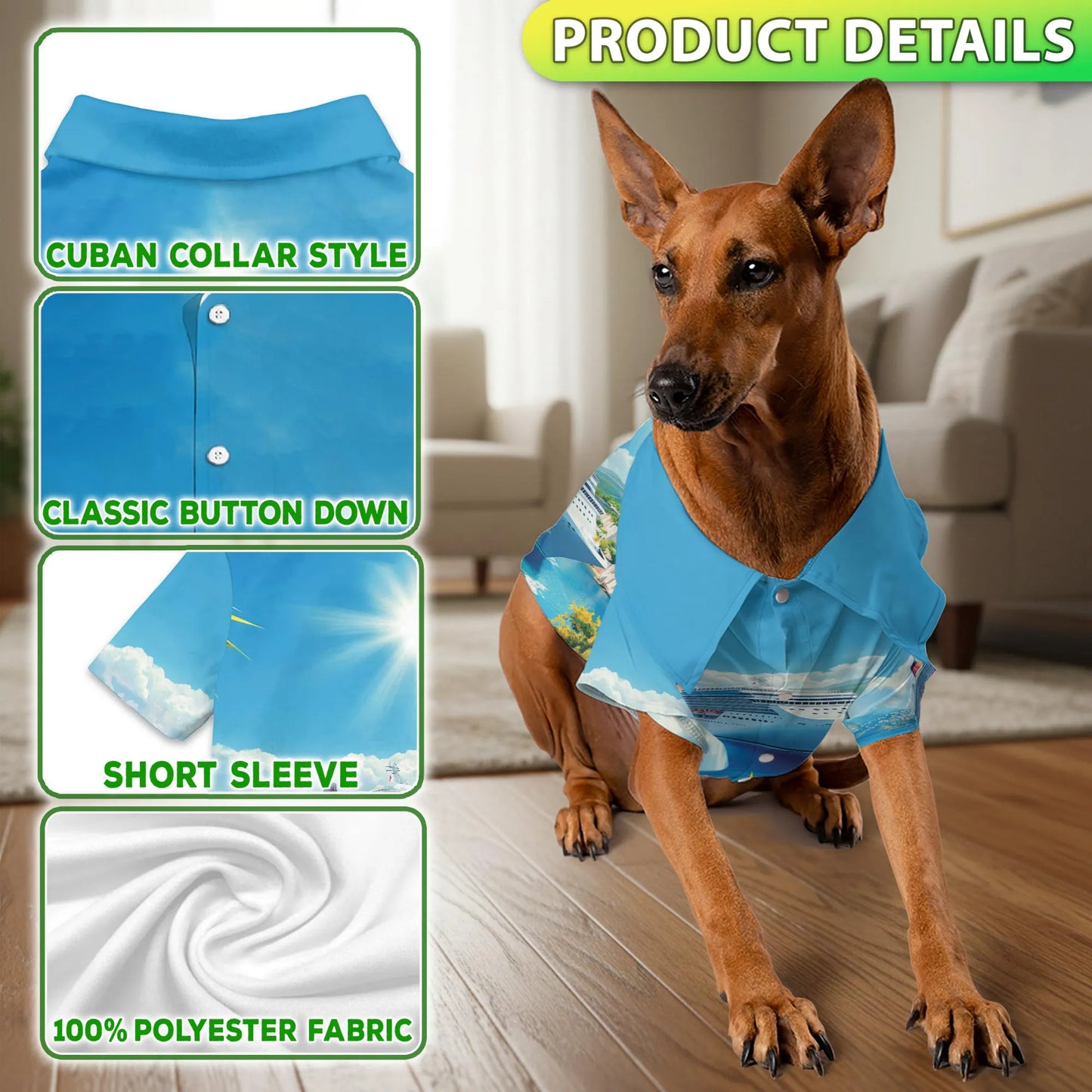 US Cruise Ship Travel Scene Matching Dog Owner Hawaiian Shirts, Funny Pet Aloha Shirt for Beach Vacation - Azhawaiian