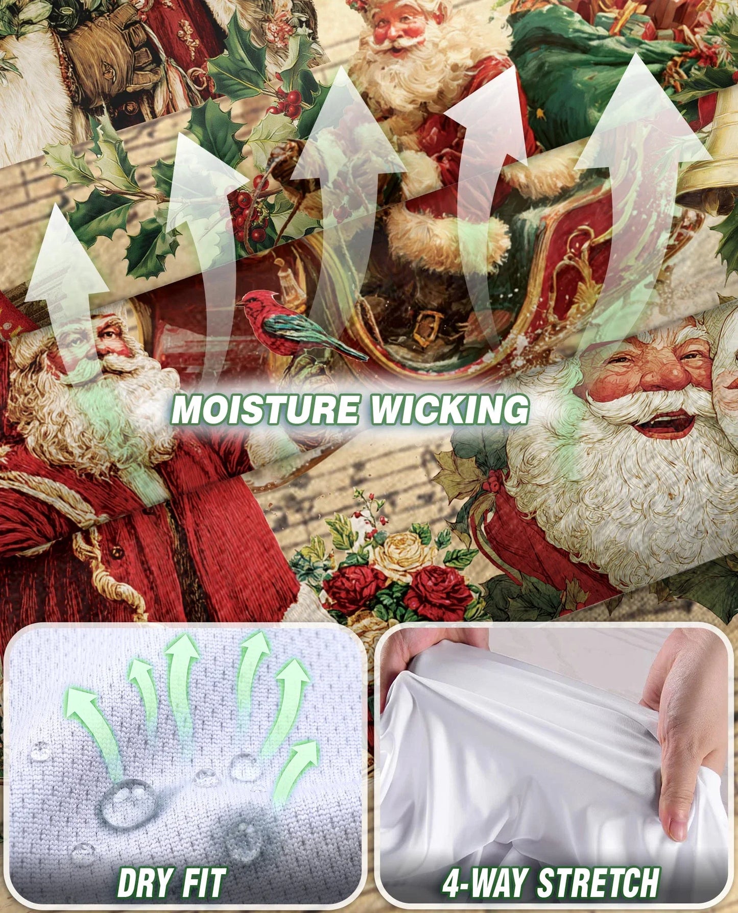 Vintage Music Santa Sleeveless Polo Shirt for Women, Christmas Holiday Style | Azhawaiian