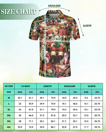 Santa Christmas Polo Shirt, Holiday Festive Style | Azhawaiian