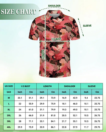 Floral Frog Garden Polo Shirt Botanical Wildflower Nature Pattern | Azhawaiian