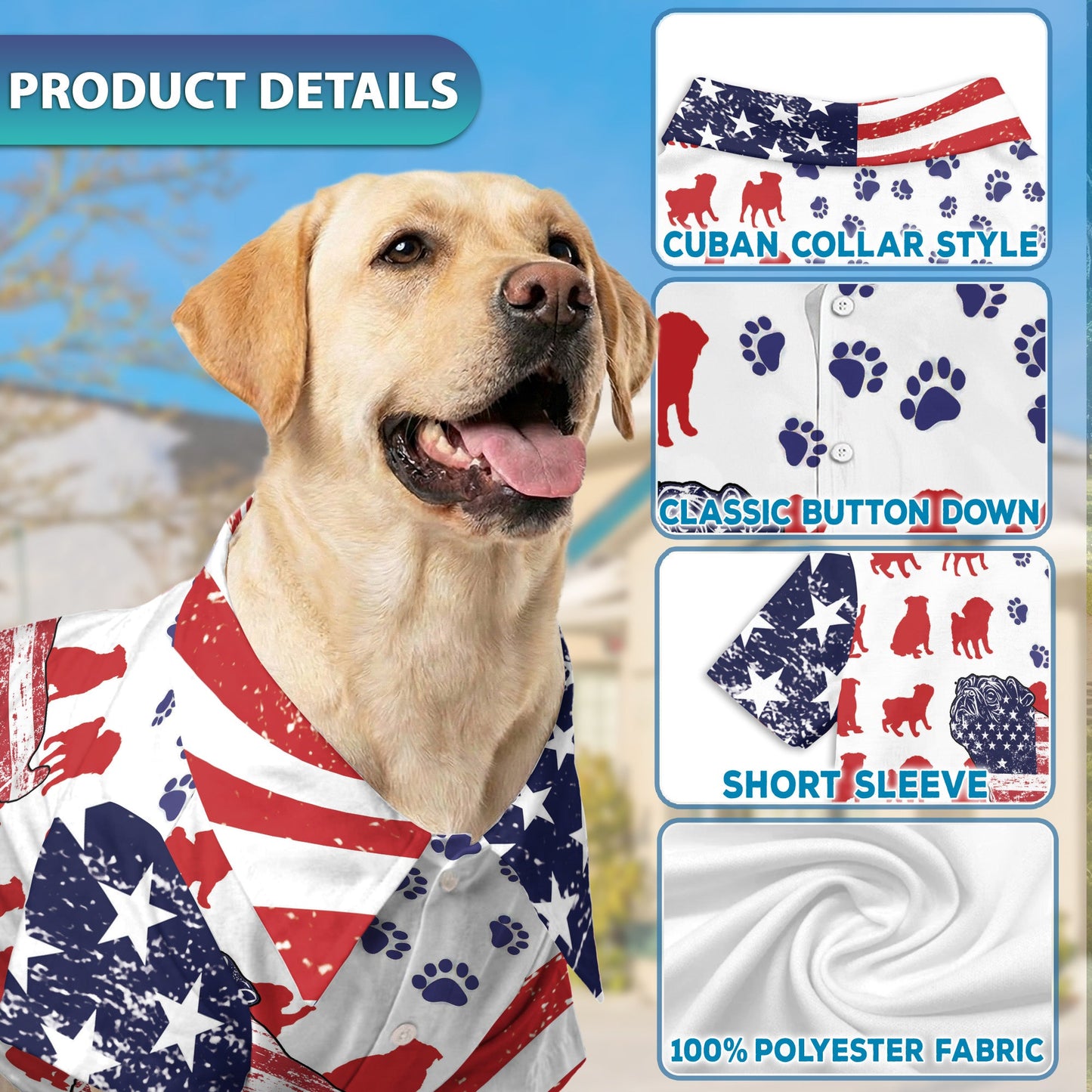 Pug Flag Matching Dog Owner Hawaiian Shirts, Funny Pet Aloha Shirt for Beach Vacation - Azhawaiian