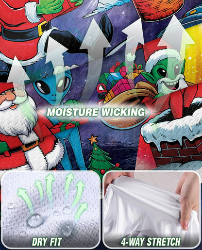 Alien Santas Christmas in the Galaxy Sleeveless Polo Shirt for Women | Azhawaiian