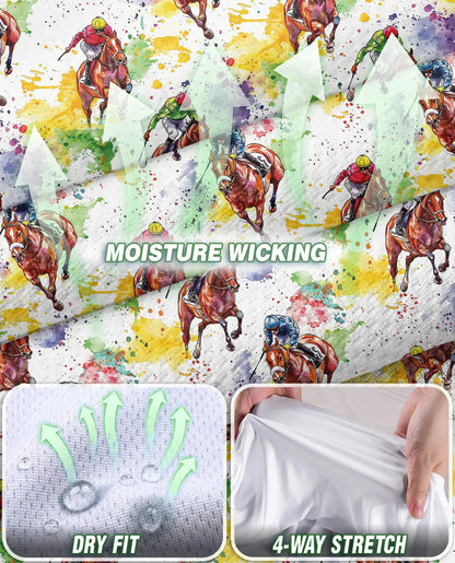 Horse Racing Pattern Sleeveless Polo Shirt for Women, Equestrian Sport Style | Azhawaiian