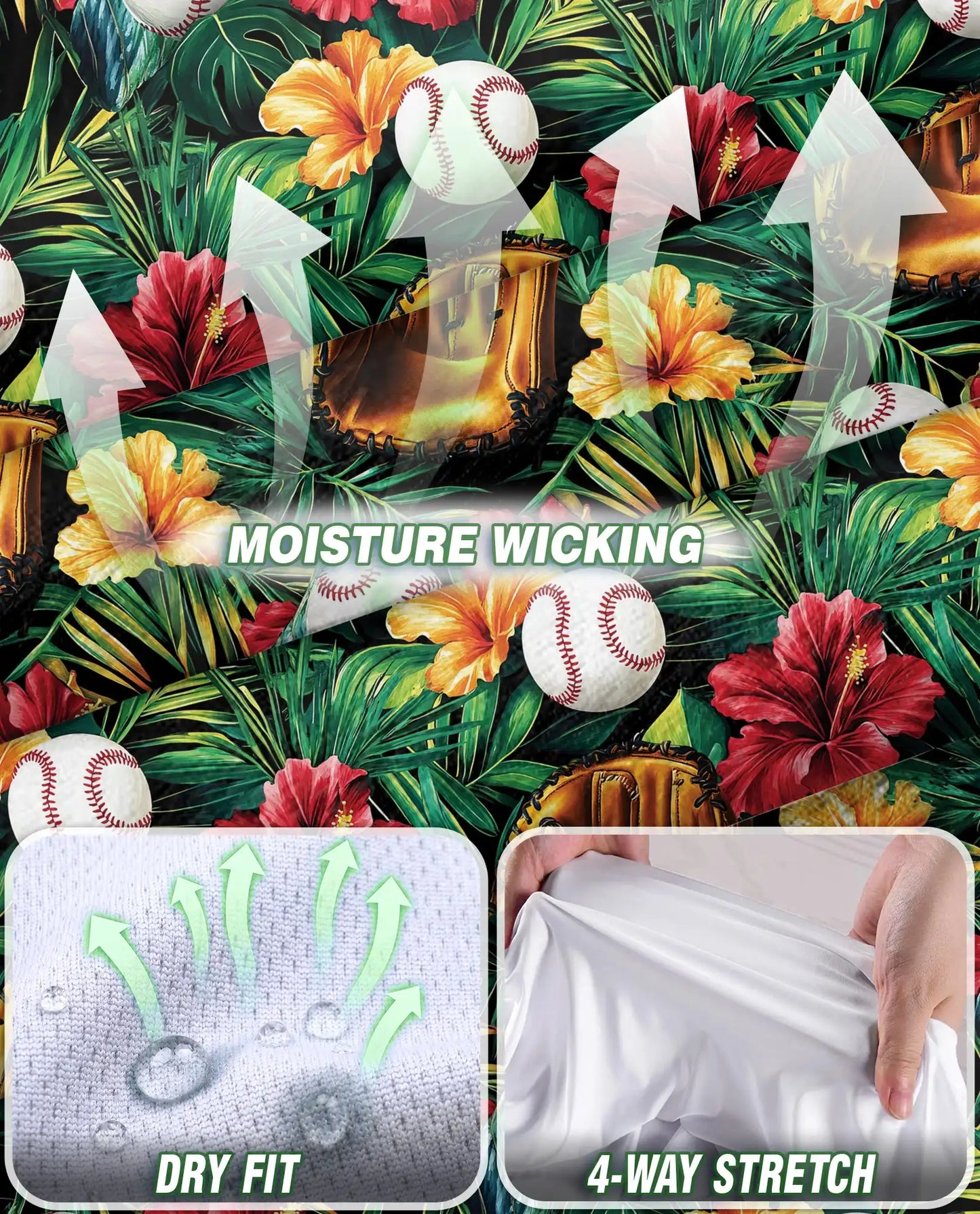 Baseball Glove And Hibiscus Sleeveless Polo Shirt for Women | Azhawaiian