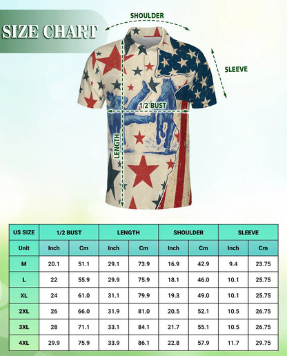 Vintage Cowboy Rodeo Polo Shirt Patriotic Western Stars Print | Azhawaiian