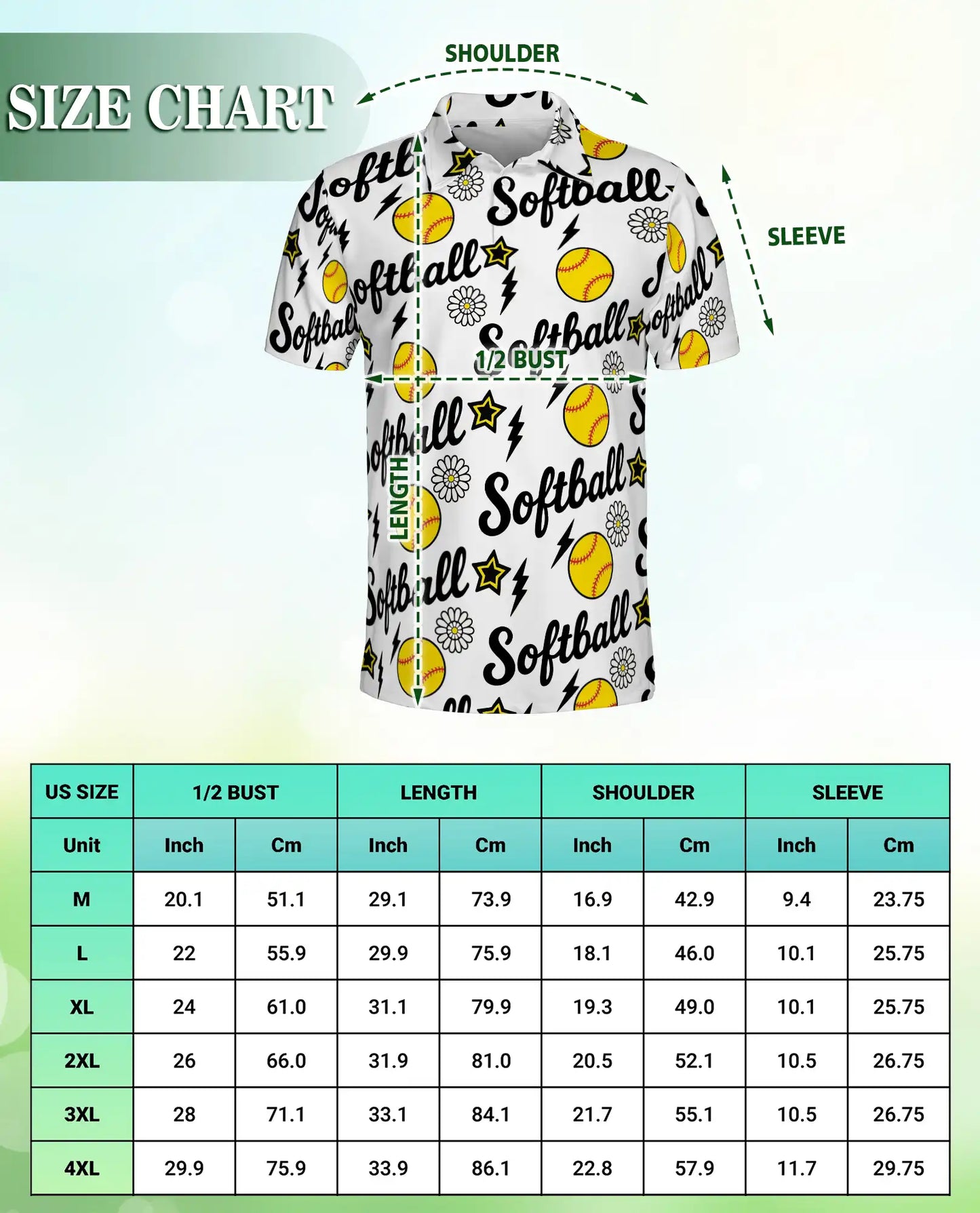 Softball Polo Shirt for Men- Fastpitch Softball Pattern  | Azhawaiian