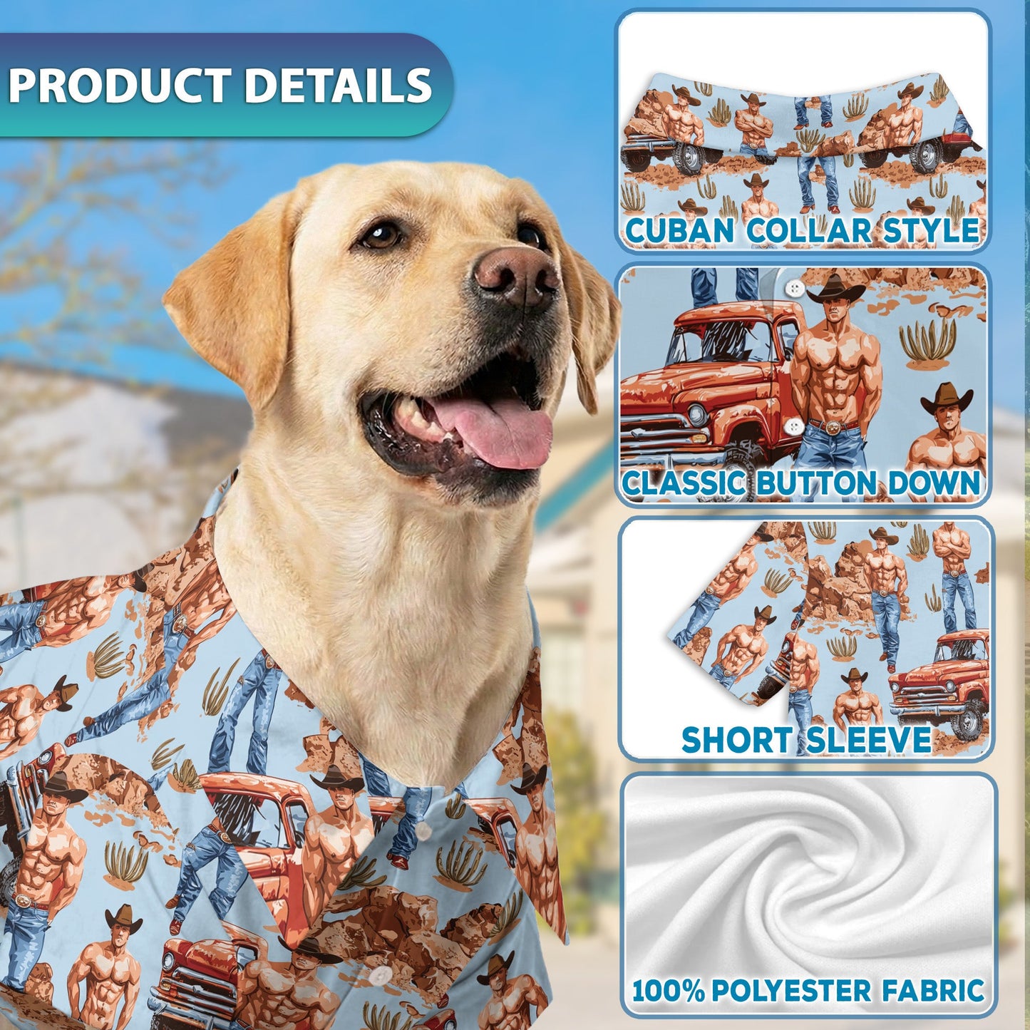 Cowboy Vintage Western Matching Dog Owner Hawaiian Shirts, Funny Pet Aloha Shirt for Beach Vacation - Azhawaiian