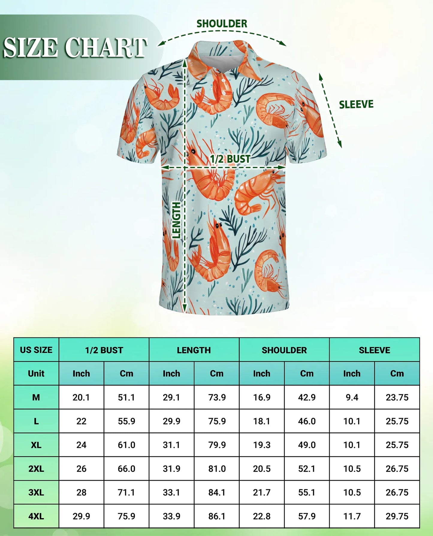 Shrimp Pattern 3D Polo Shirt for Men, Coastal Seafood Summer Style | Azhawaiian
