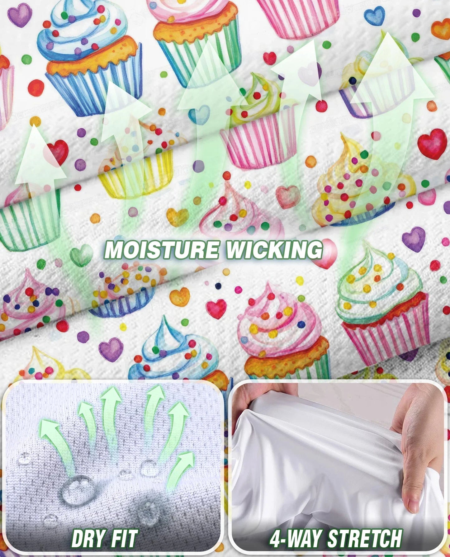 Cupcake Pattern Sleeveless Polo Shirt for Women | Azhawaiian