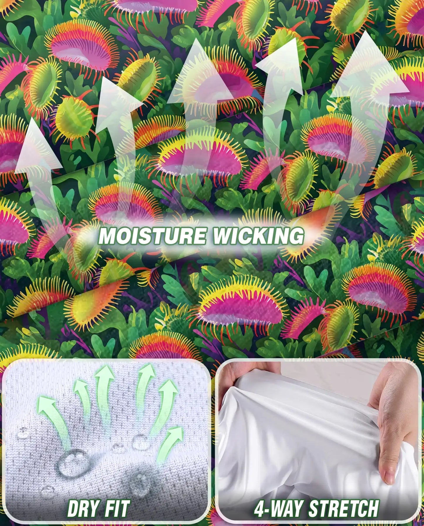 Venus Flytrap Sleeveless Polo Shirt for Women, Exotic Botanical Plant Style | Azhawaiian