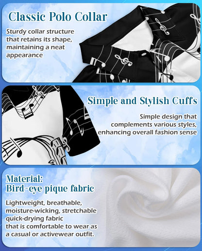 Drums Music Polo Shirt for Men, Rock Band Style Design | Azhawaiian