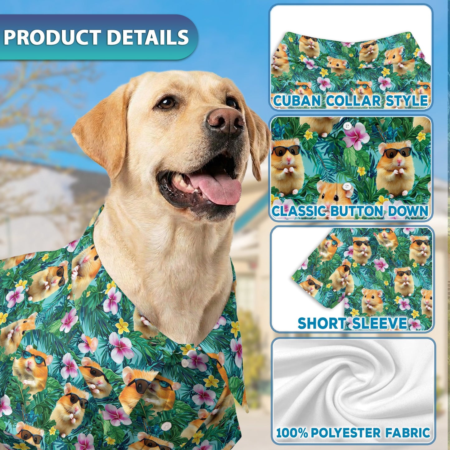 Hamster Tropical Matching Dog Owner Hawaiian Shirts, Funny Pet Aloha Shirt for Beach Vacation - Azhawaiian
