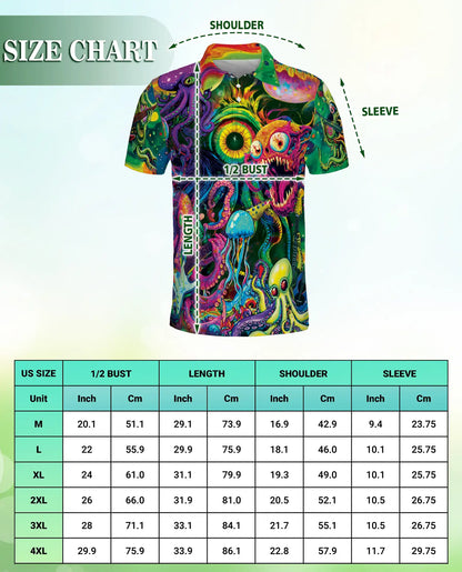 Psychedelic Sea Monster Polo Shirt | Azhawaiian