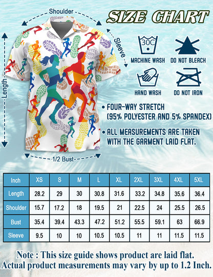 Running Hawaiian Shirt for Men, Button Down Aloha Shirt - Azhawaiian