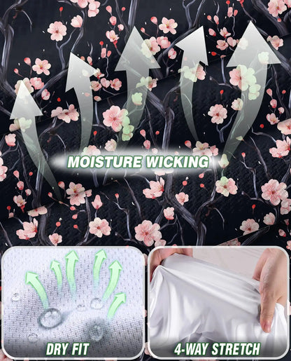 Cherry Blossom Branches Pattern Sleeveless Polo Shirt for Women | Azhawaiian