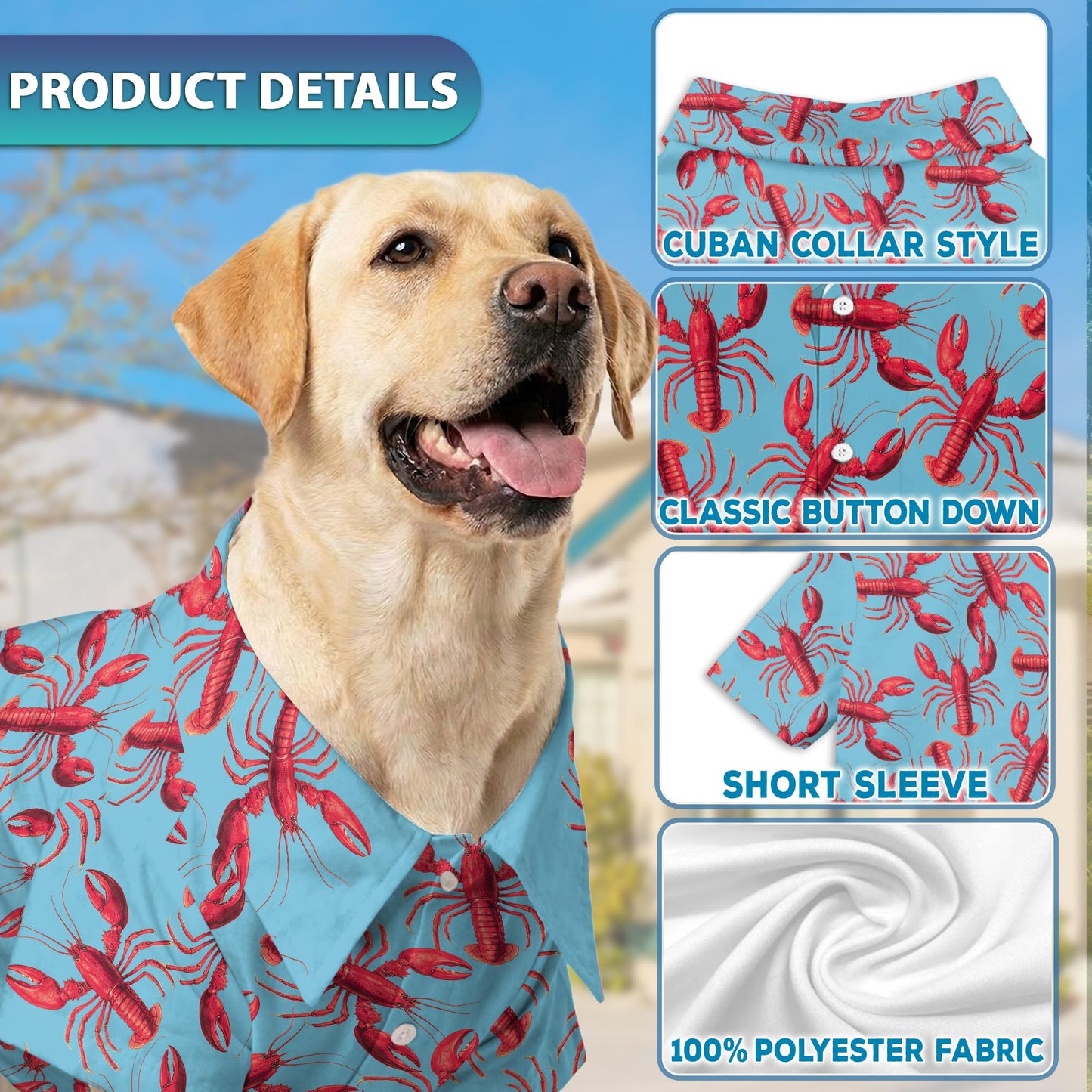 Red Lobster Matching Dog Owner Hawaiian Shirts, Funny Pet Aloha Shirt for Beach Vacation - Azhawaiian