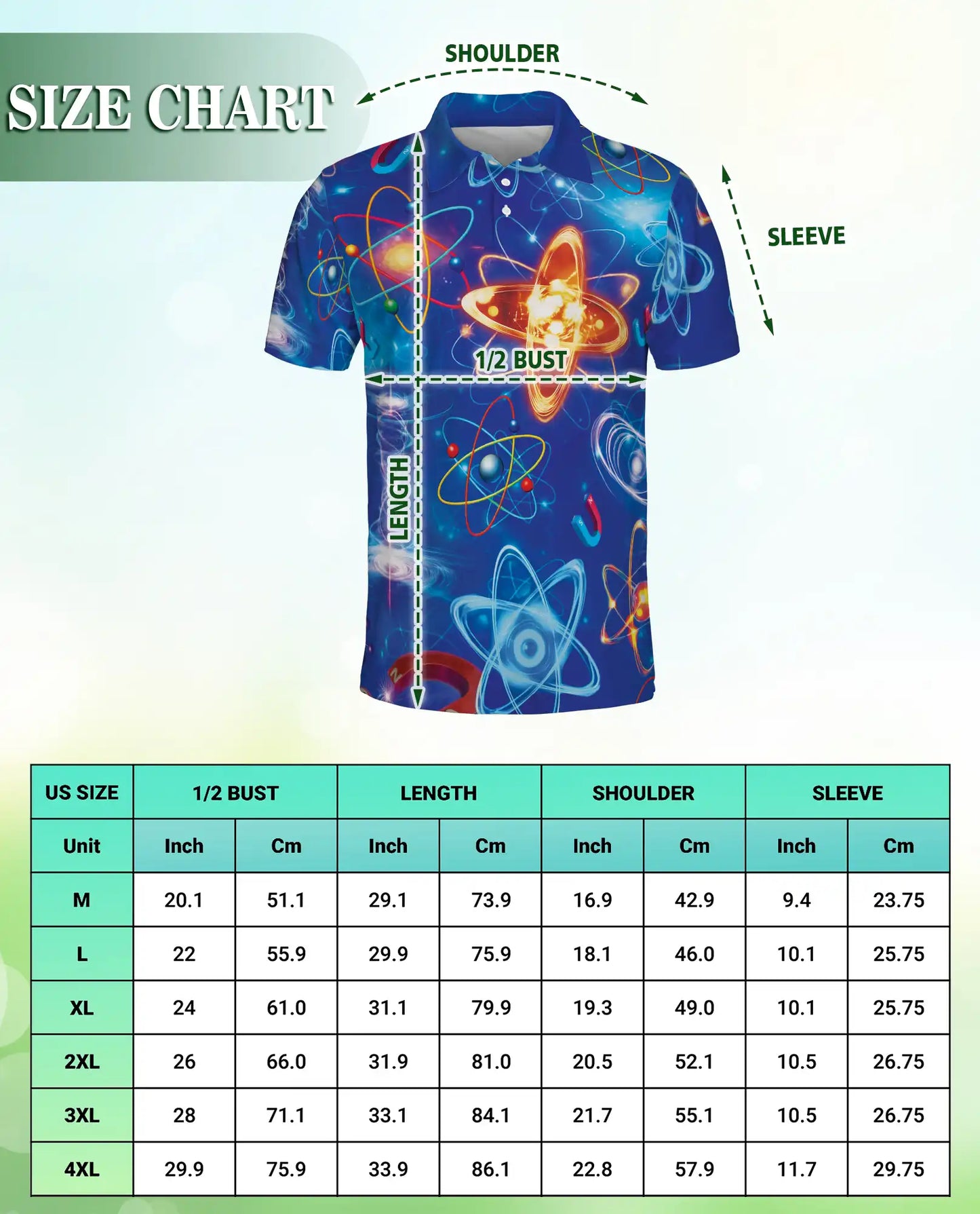Physics Atom Polo Shirt, Science Formula Print | Azhawaiian