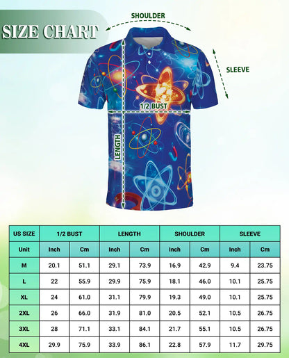 Physics Atom Polo Shirt, Science Formula Print | Azhawaiian