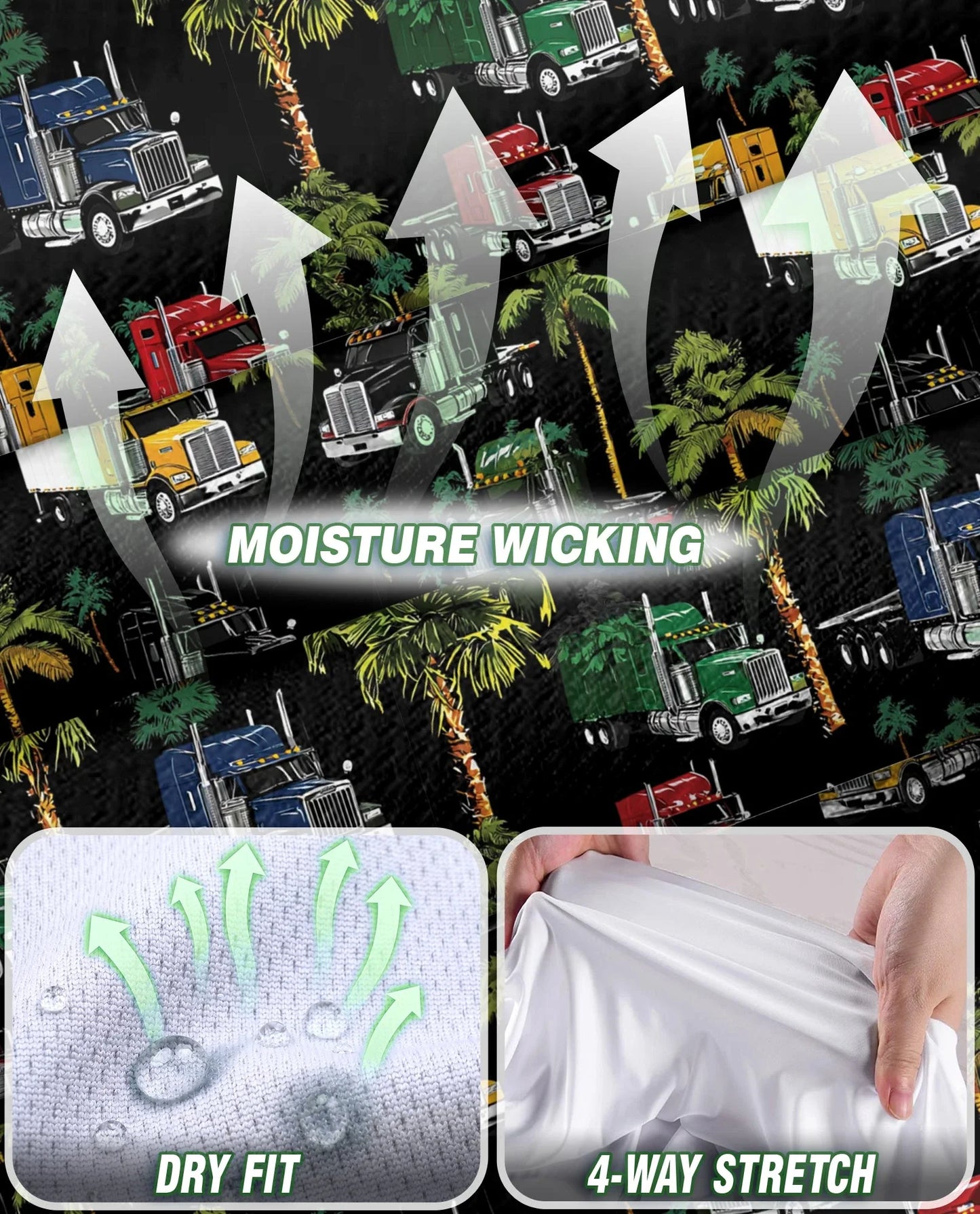 Semi Truck and Palm Tree Print Sleeveless Polo Shirt for Women | Azhawaiian