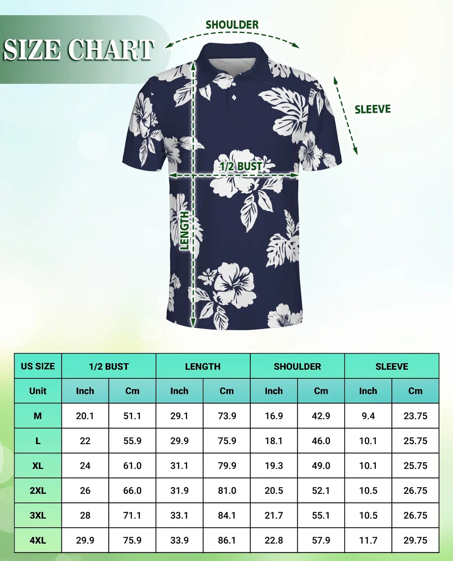 Navy Blue Hibiscus Polo Shirt for Men- Print Tropical Floral | Azhawaiian